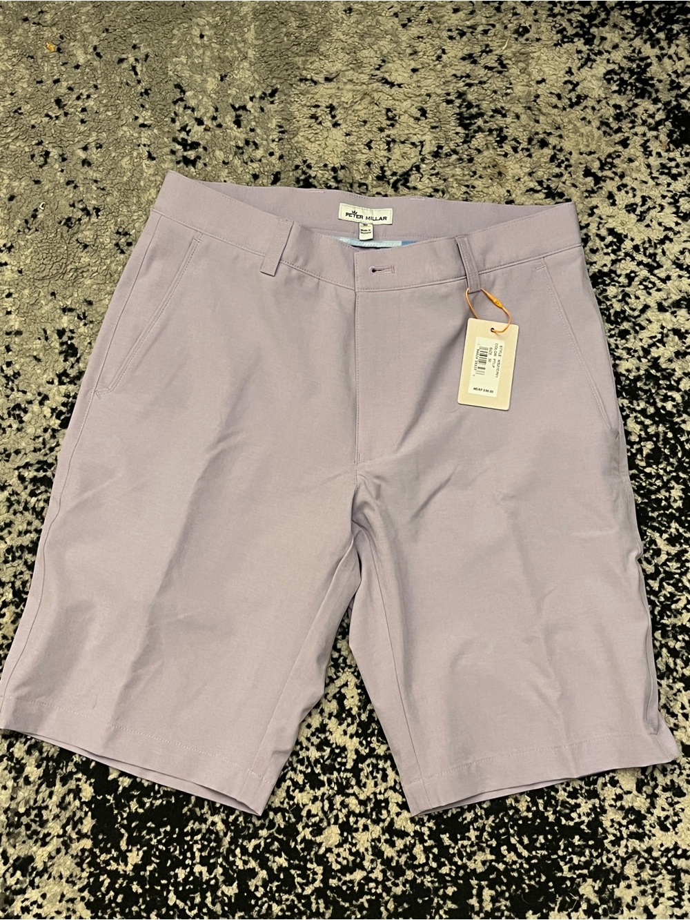 Peter Millar Men's Lavender Flat-Front Performance Shorts